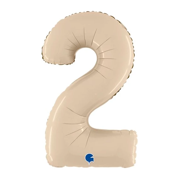 Grabo 66cm krémszínű szám lufi - 2