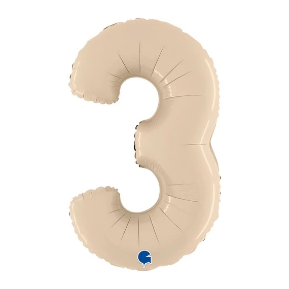 Grabo 66cm krémszínű szám lufi - 3