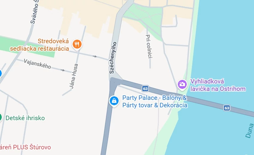 Térkép, amely az fizikai üzletet és környékét mutatja.